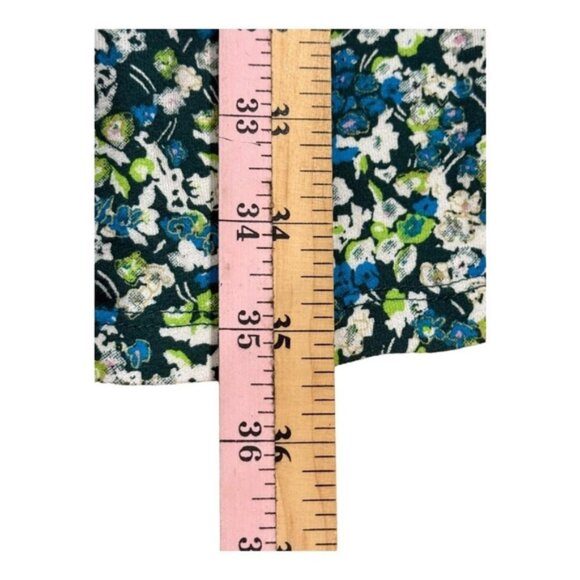 BP Dress Womens XL Blue Green Floral Long Sleeve V Neck Stretch Boho Casual - Picture 7 of 11